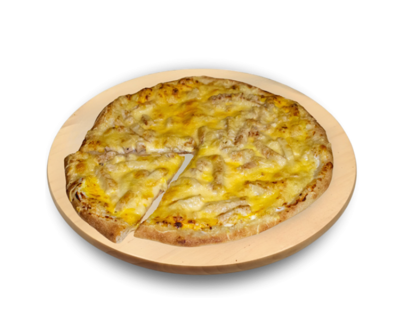 64. Kövön sült sajtos-csirkés pizza