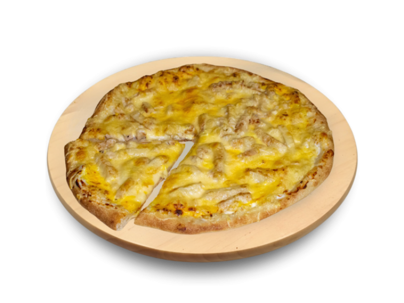 64. Kövön sült sajtos-csirkés pizza