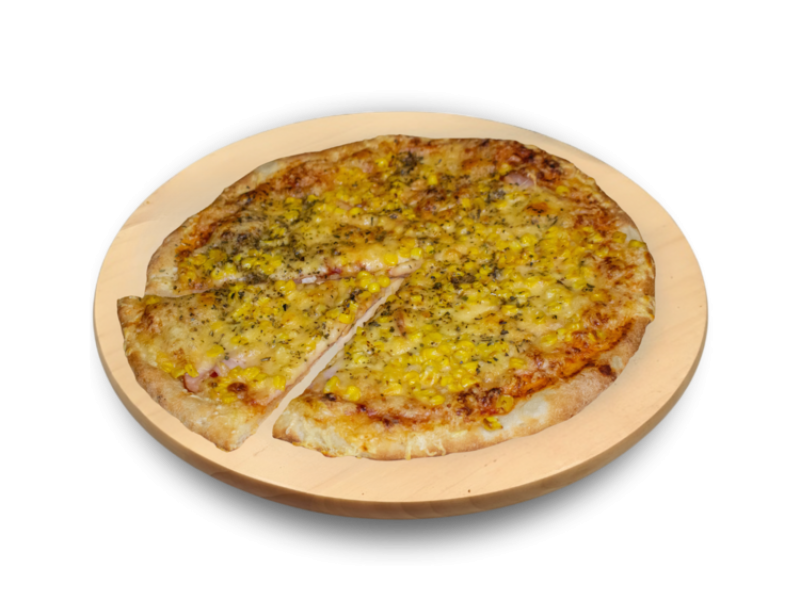 60. Kövön sült sonkás-kukoricás pizza